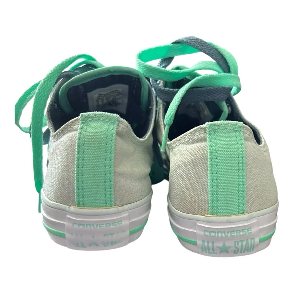 Converse All Star Low Top Kids Gray & Teal Sneakers ‎ Sz 4.5